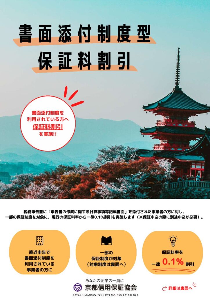 「書面添付制度型」保証料割引